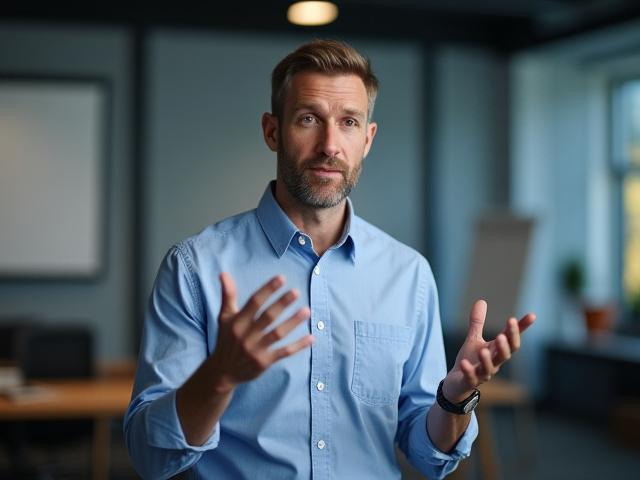 Dr. Matthew Walker, a sleep expert, gesturing expressively during a discussion.